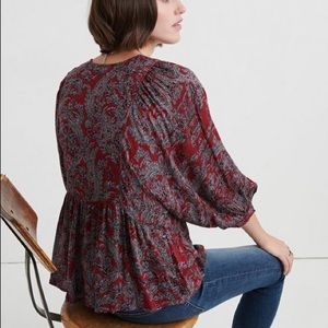 Lucky Brand peasant top cottage core